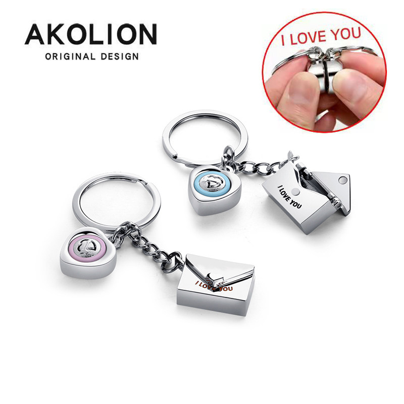 AKOLION 发声情侣钥匙扣一对情侣小玩意情人节礼物高档车钥匙挂件