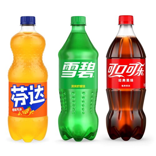 可口可乐含糖雪碧888ml大瓶装无糖芬达汽水橙味葡萄味碳酸饮料