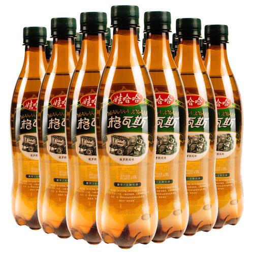 娃哈哈格瓦斯麦芽汁发酵饮品600ml*12瓶俄罗斯风味碳酸饮料气泡水