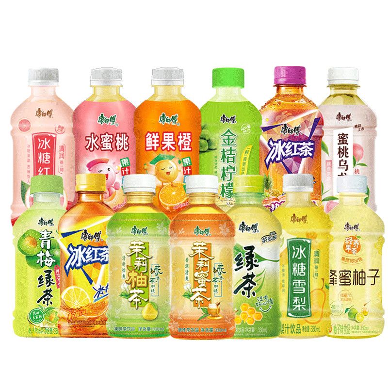 康师傅冰红茶饮料330ml*12瓶绿茶茉莉蜜茶柚茶冰糖雪梨酸梅汤组合