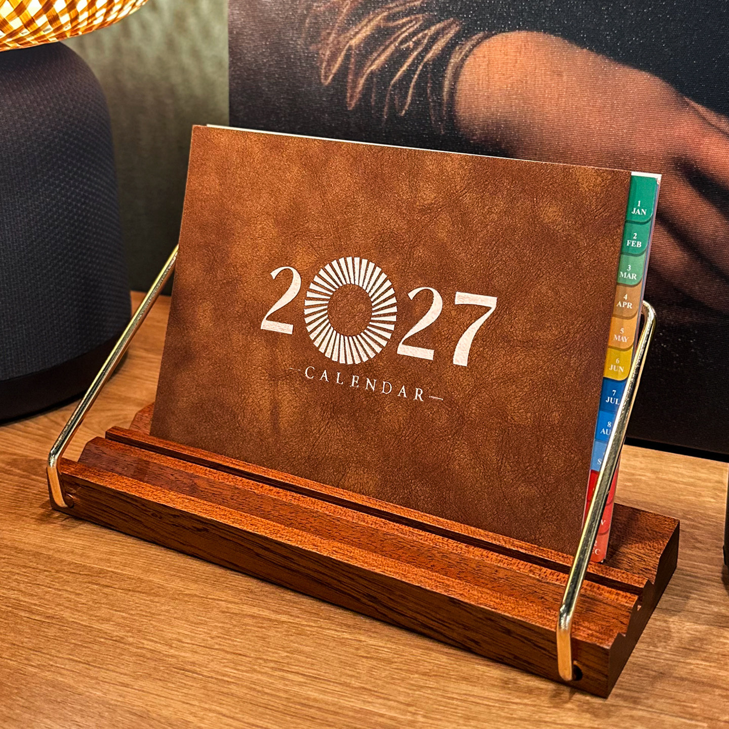 众凡2027年日历实木底架加厚内页图片