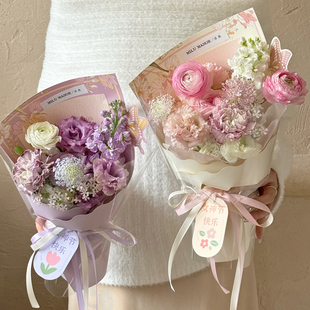 星语【38女神节】花信系列定型片鲜花花束包装纸diy花店包花神器