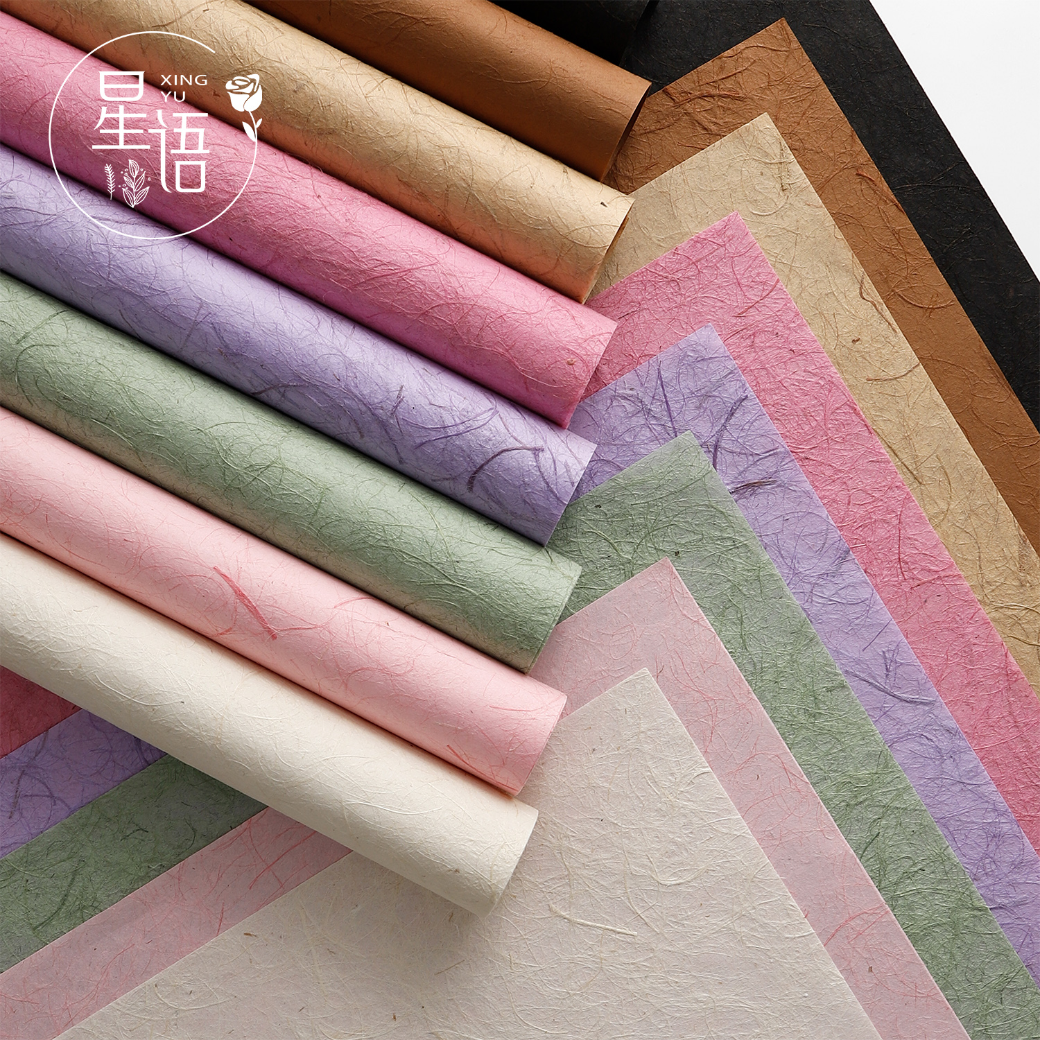 复古手撕麻丝纸纤维纸鲜花包装纸