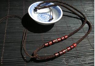 紫檀项链绳珠宝玉器挂坠绳 黑玉髓珠链 高档吊坠挂绳