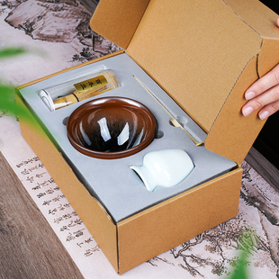 宋代点茶工具套装兔毫乌金点茶盏茶筅抹茶工具茶艺考核全套礼盒装