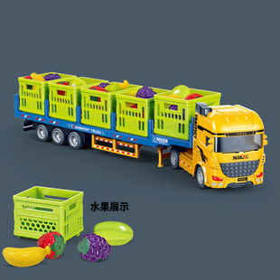 儿童仿真重型半挂卡车惯性男孩玩具车货运车物流宝宝运输车模型3