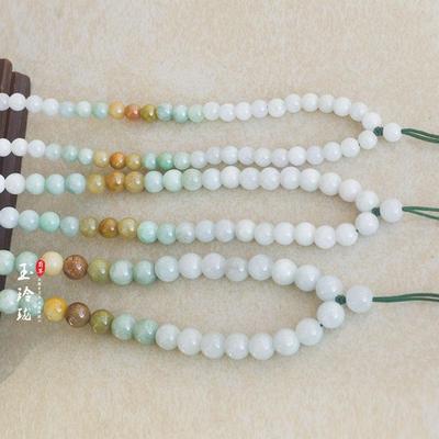 缅甸A货冰糯种淡紫色项链