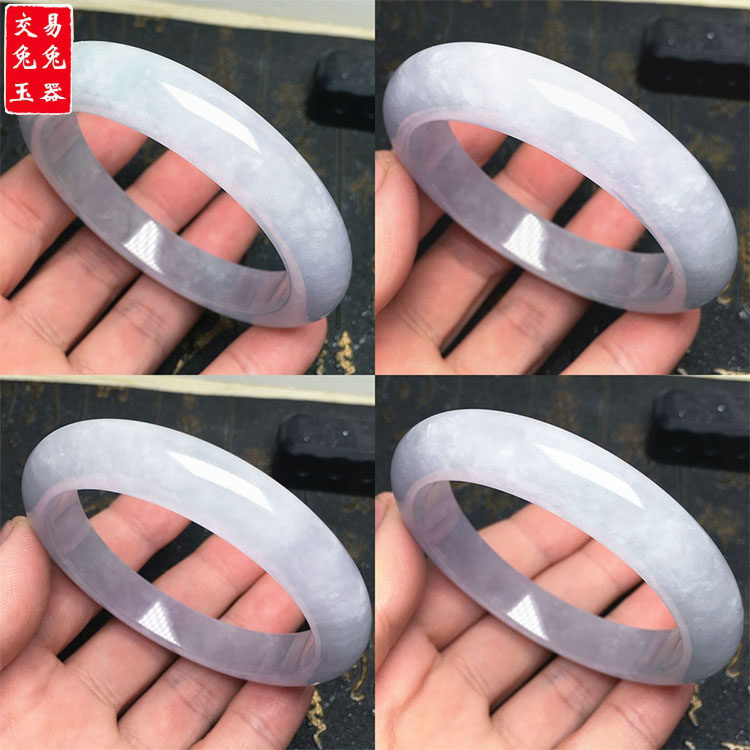缅甸冰润翡翠玉手镯 白冰细腻水头玉镯玉手环 细腻玉镯