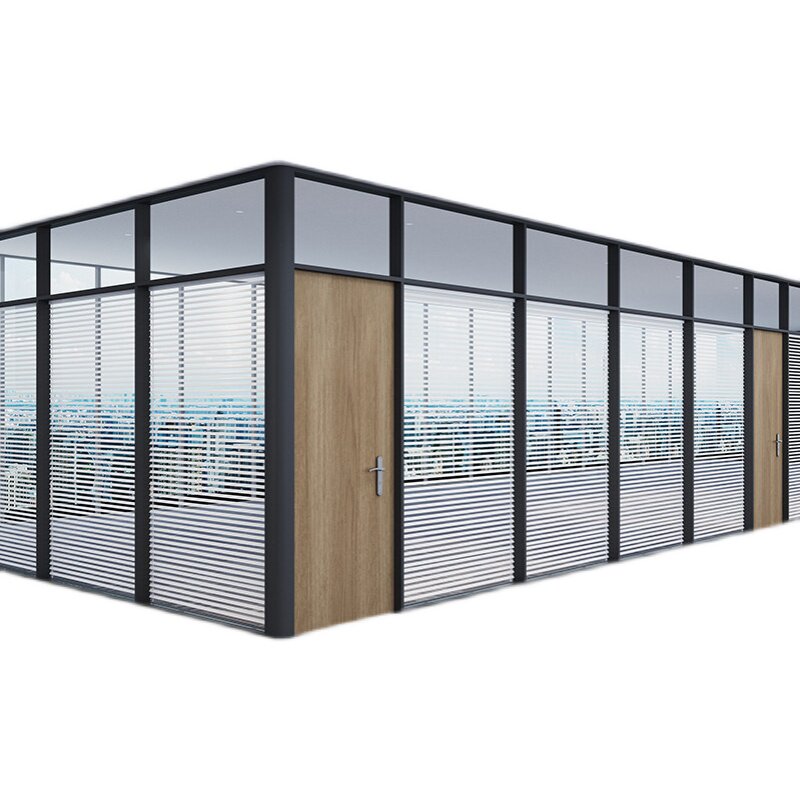 漳州厦门办公室玻璃隔断墙中空百叶高隔断铝合金钢化玻璃高隔间