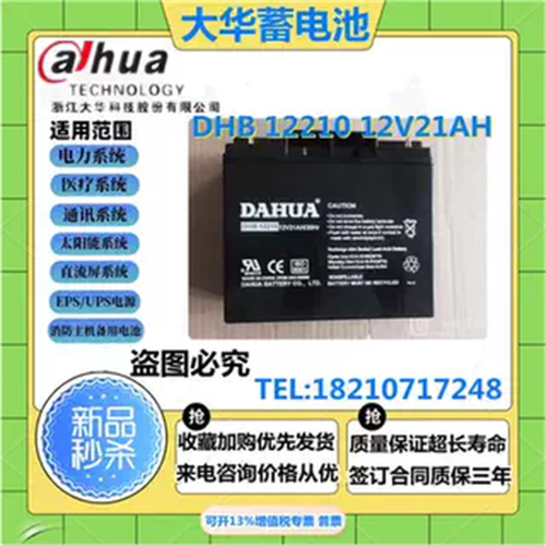 大华蓄电池DHB 12210机房后备12V21AH消防通讯直流屏储能UPS电源