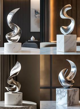304不锈钢摆件 镜面抛光创意现代客厅玄关装饰ins风家居摆件
