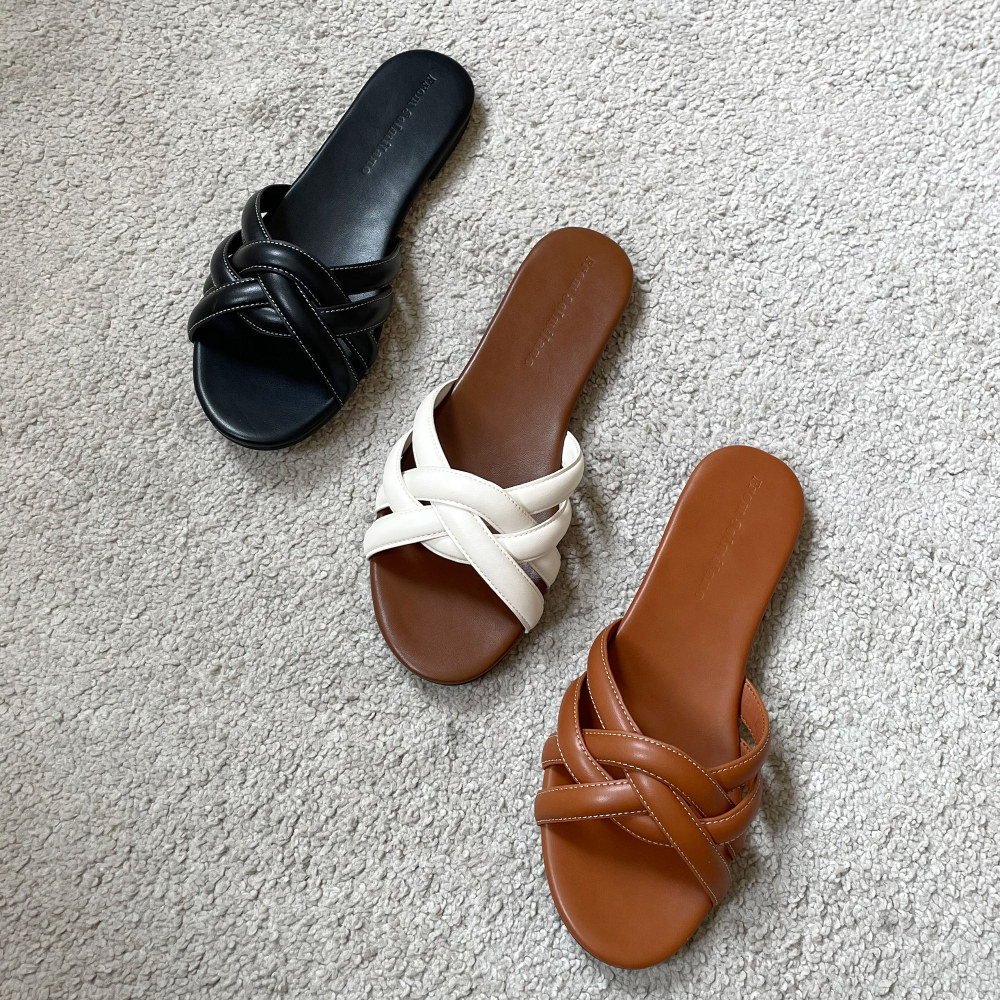 韩国东大门女鞋气质显瘦交叉细带低跟凉拖鞋女ins小众,女鞋,一字拖,淘宝优惠券,粉丝福利购,淘宝优惠卷