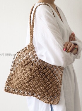文艺风包包草编编织单肩手提韩版