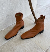 Martens, демисезонный эластичный товар, утепленные короткие сапоги с квадратным носком, широкий устойчивый каблук