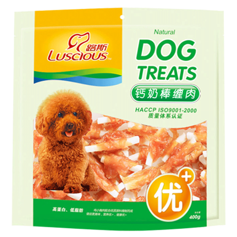 路斯狗零食400g 寵物食品雞肉絲肉片三明治泰迪金毛訓(xùn)練獎勵零食