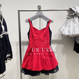 UX2025夏季 女装 新款 吊带连衣裙 纯色甜美气质打揽超短款 修身