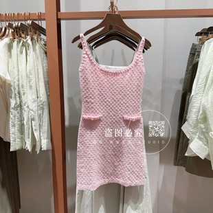 UR UX女装2025秋季新款女小香肌理感超短款修身针织连衣裙