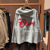 2025冬季 新款 时尚 U家平替女装 百搭潮流撞色字母提花纽扣针织衫