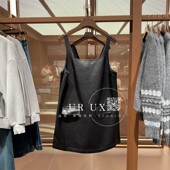 气质减龄通勤PU皮无袖 连衣裙ins 新款 BM甜美法式 UX女装 2024冬季