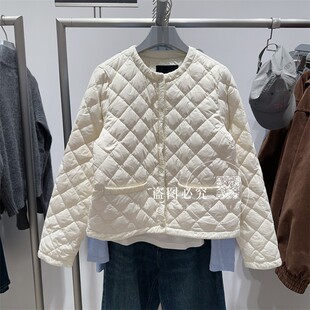 UR UX女装2025冬季新款时尚百搭休闲菱格绗缝口袋羽绒服外套