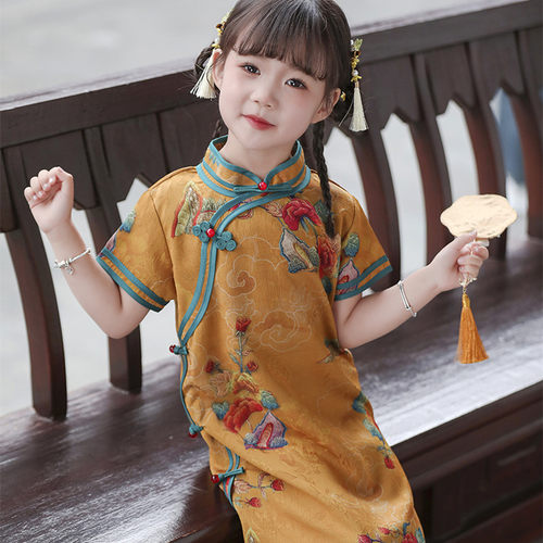 儿童旗袍经典款女童唐装新中式古风童装夏季改良版汉服国潮复古风