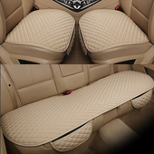 汽车坐垫防滑单片无靠背三件套亚麻四季 通用后排长条三人座垫夏季