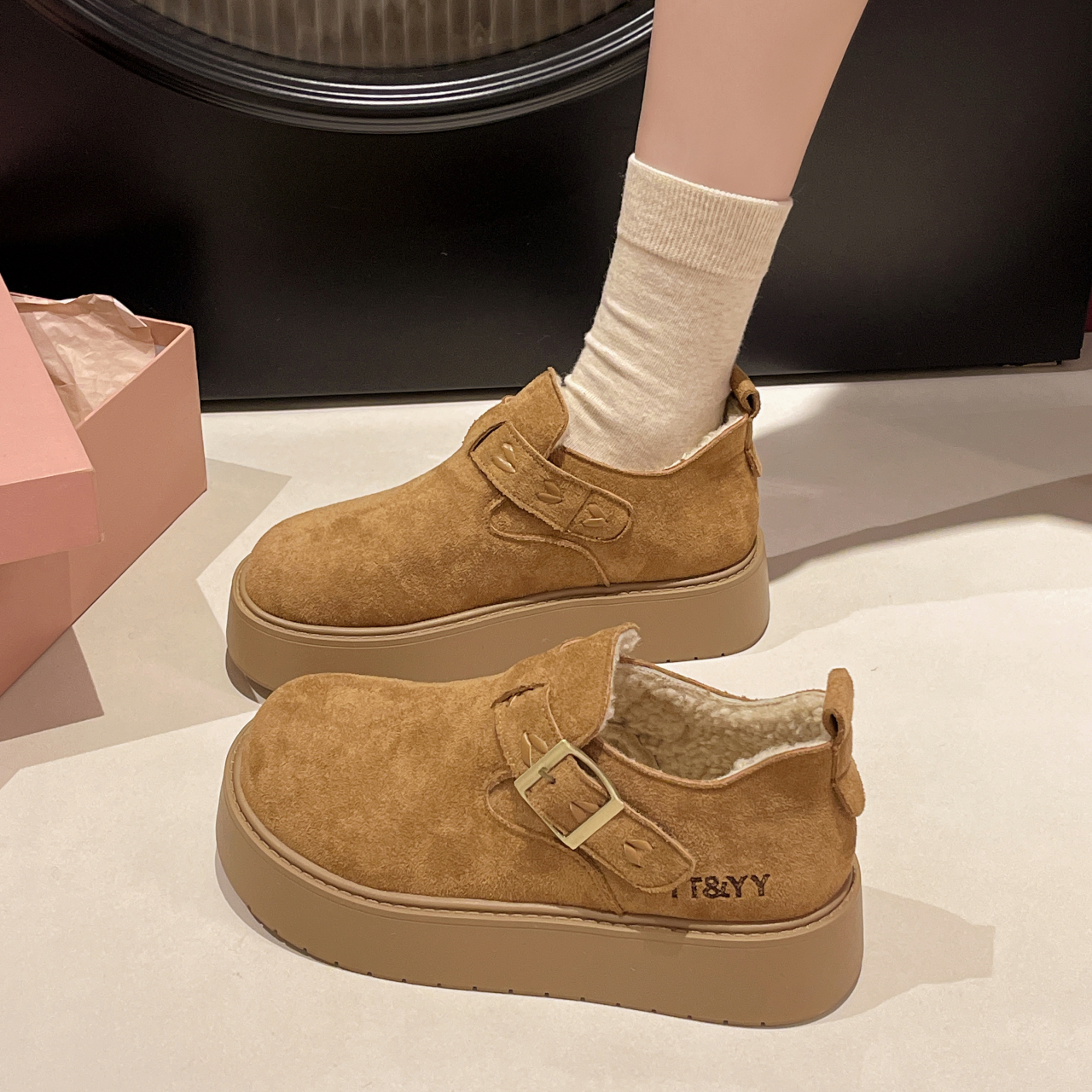 加绒保暖勃肯棉鞋女外穿