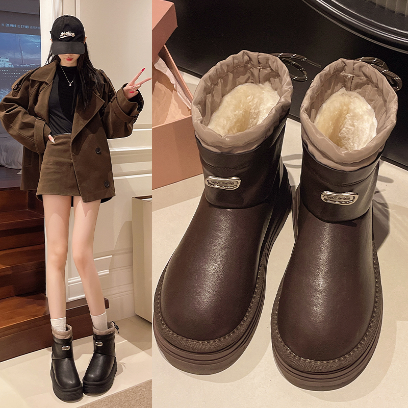 厚底雪地靴女款保暖棉鞋