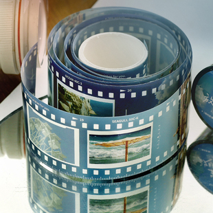 朝雨 生活放映手帐胶带高颜值文艺摄影风景素材电影胶片边框贴纸