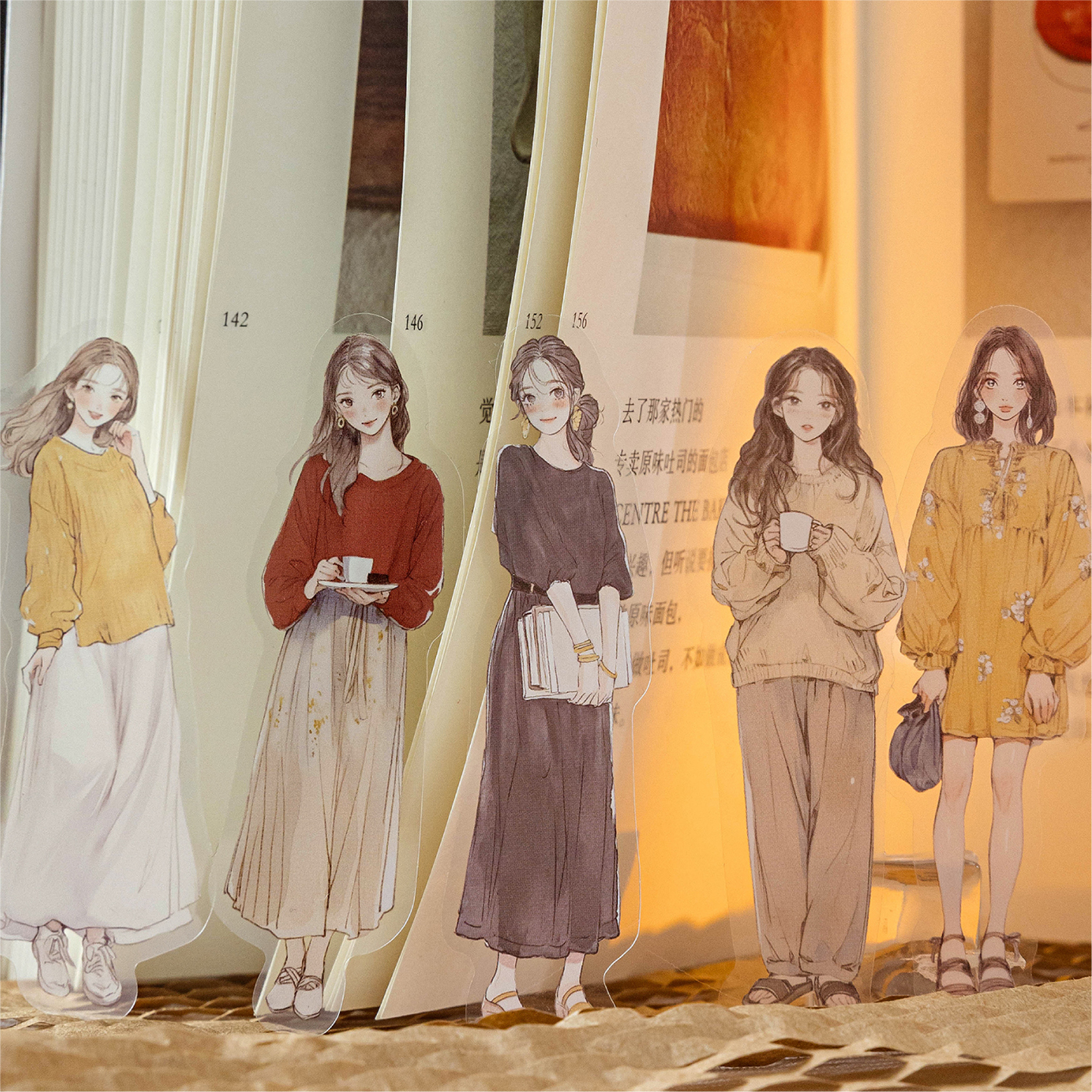 韩系ins人物贴纸高颜值少女贴画