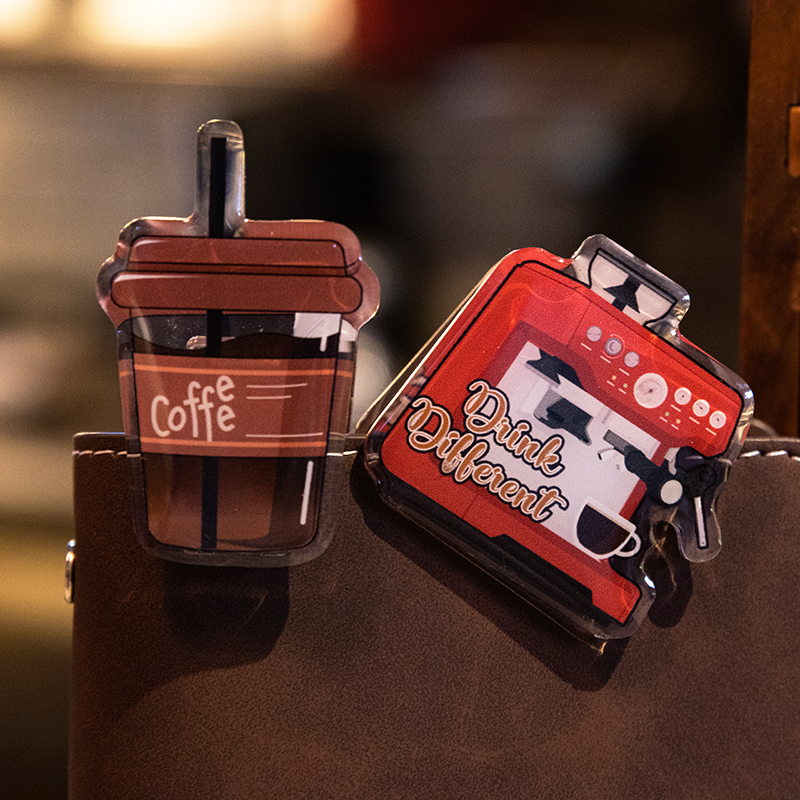 咖啡亚克力夹子文具高颜值小夹子