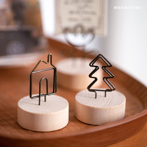 实木桌面便签夹立式照片夹