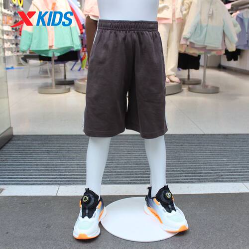 特步儿童2025夏季新款男小男童针织五分裤户外运动裤6752257A3389