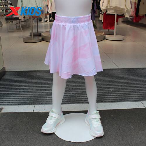 特步儿童短裙女小童2026夏季新款休闲运动半身百褶裙674224903498