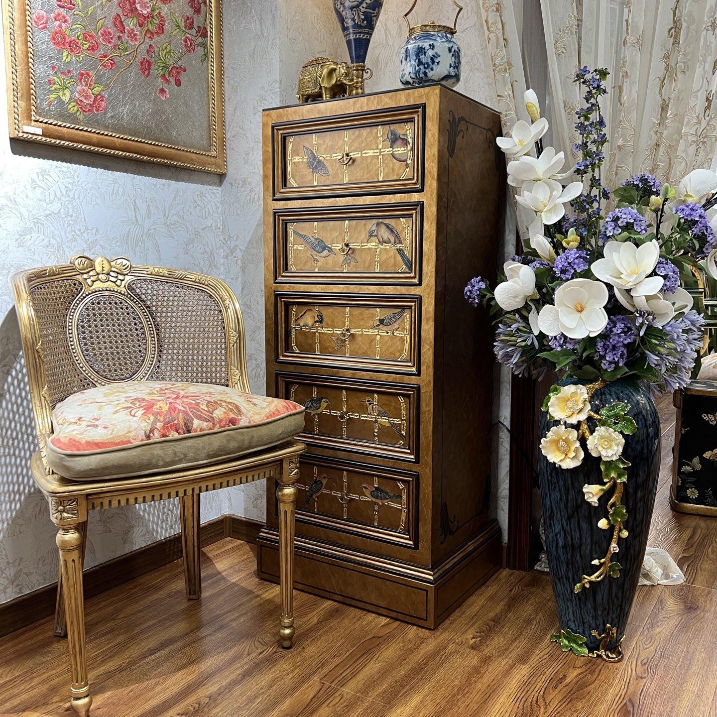 美式法式手绘精雕实木五斗柜别墅客厅玄关柜餐边柜,住宅家具,斗柜,淘宝优惠券,粉丝福利购,淘宝优惠卷