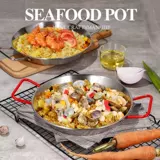 Паэлья испанская нержавеющая сталь морепродукты рисовая булочка пластиковая платформа пластинка с стейк -стейк рис привод куриный кросс -кристалл