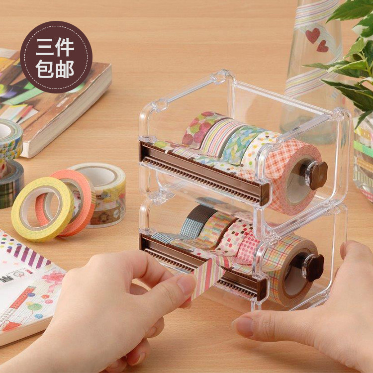 日本进口MT和纸胶带切割器透明胶带座封箱器胶带机撕断胶带收纳盒图片