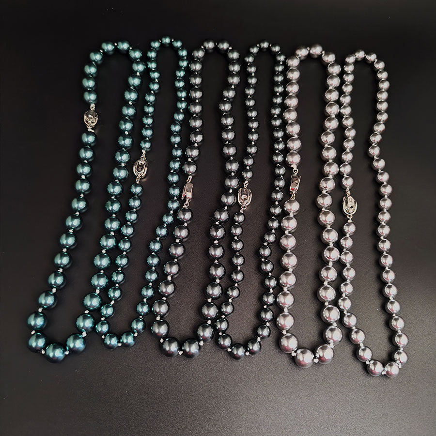 轻奢高级感圆润光泽贝珠圆珠短项链女气质复古小香风旗袍礼服配饰