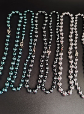 贝珠铜扣圆珠轻奢女士复古短项链