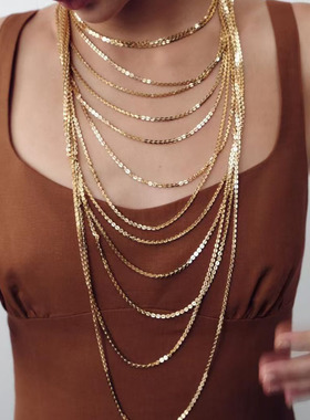 多层金属夸张宴会礼服叠戴项链女