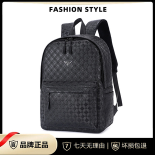 2026新款双肩包百搭通勤学生大容量女士黑色皮质背包电脑旅行书包