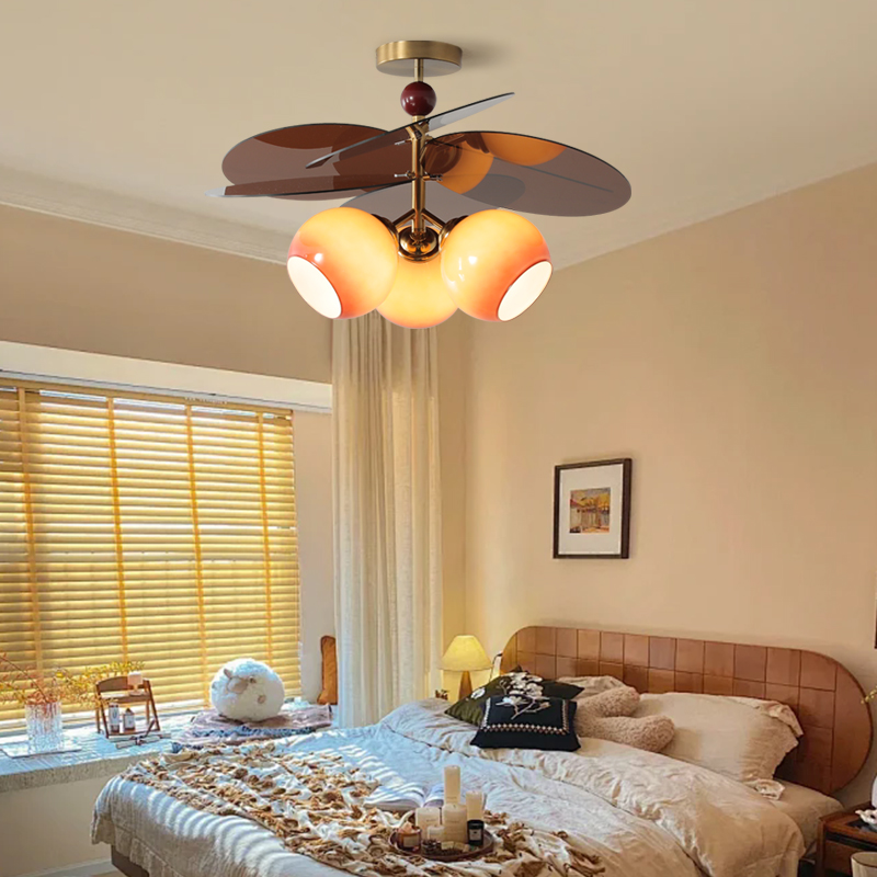 创意卧室吸顶灯餐厅灯法式复古中古风吊灯书房高级感玻璃魔豆吊灯