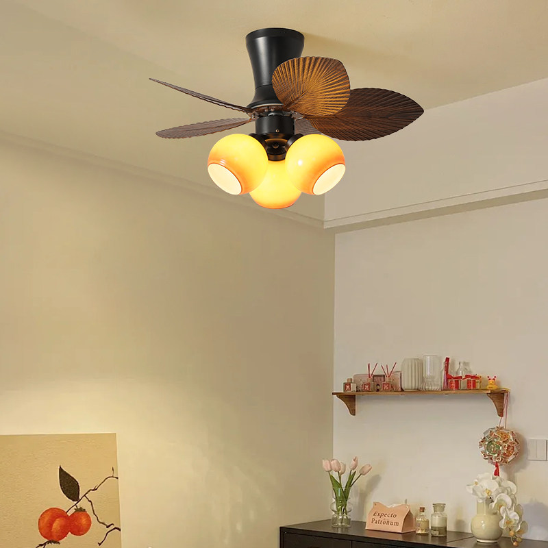 法式复古主卧室风扇灯奶油风轻奢高级感吊扇灯餐厅客厅书房吸顶灯