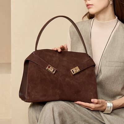 2025秋冬包包新款腋下包感硬挺立体大容量韩国大包复古风单肩托特