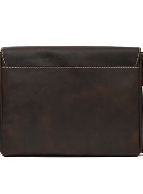 2026春夏男士真皮单肩包疯马皮复古斜挎包头层牛皮翻盖单肩包ipad