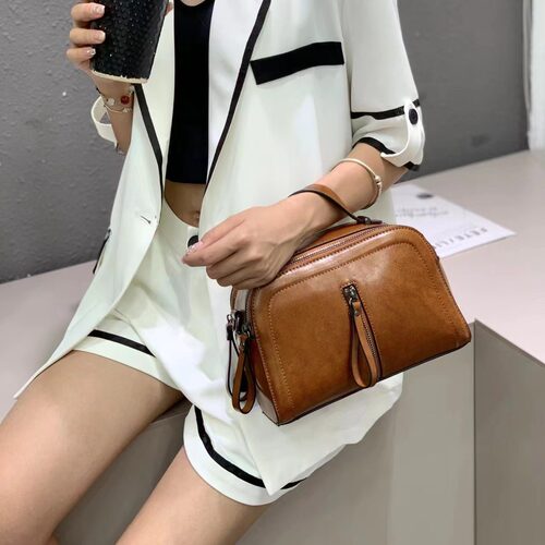 2026夏季真皮包包女士手提牛皮婚包腋下斜挎包波士顿单肩包感包
