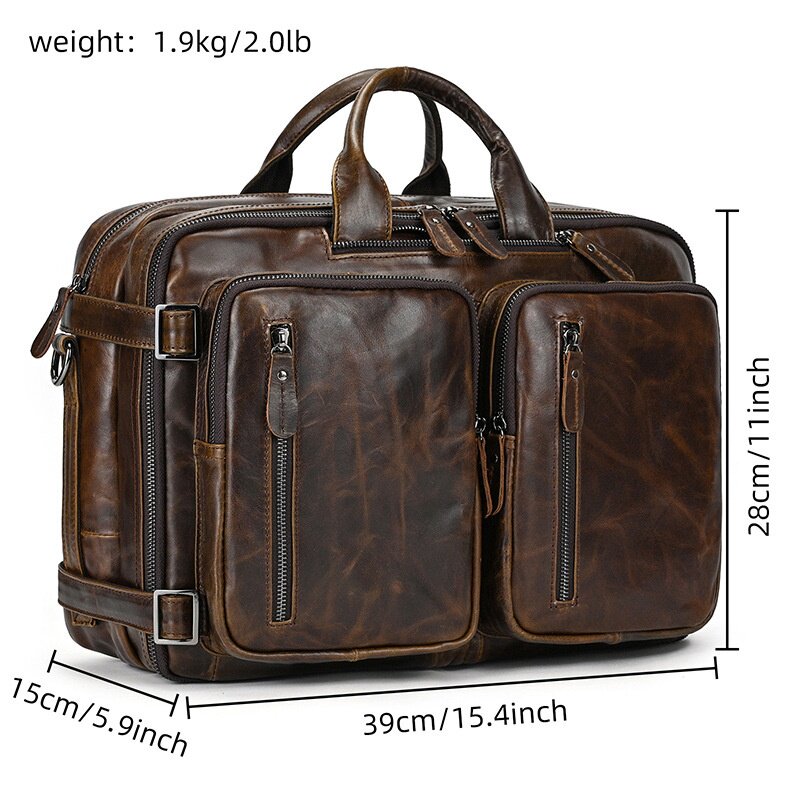 2026春夏男士公文包多用途背包油皮商务手提包头层牛皮男式通勤