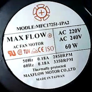 MAXFLOW弦峰电容式轴流风机 MFC17251-1PA2 超大风同规格没法比