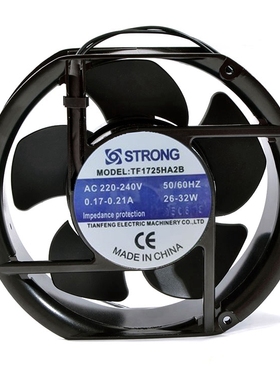 全新TF17251HA2B鼠笼式电焊机轴流散热风机220v配电柜机箱扇15052