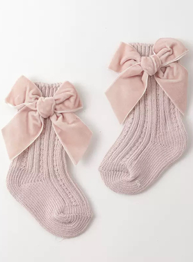 Chubby宝宝粗针袜子婴儿袜女童中筒短袜公主毛线袜西班牙公主风